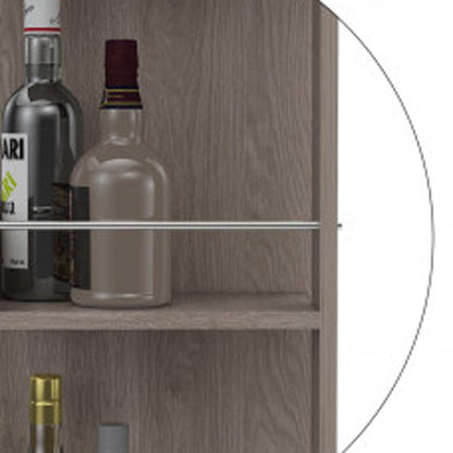 Light Gray Rolling Bar Cart With Wine Storage HomeRoots