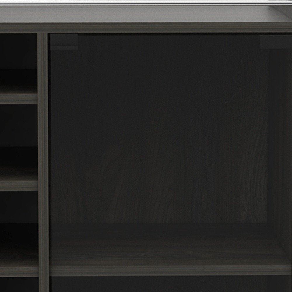 22" Espresso Wood Rolling Bar Cart With Wine Storage HomeRoots