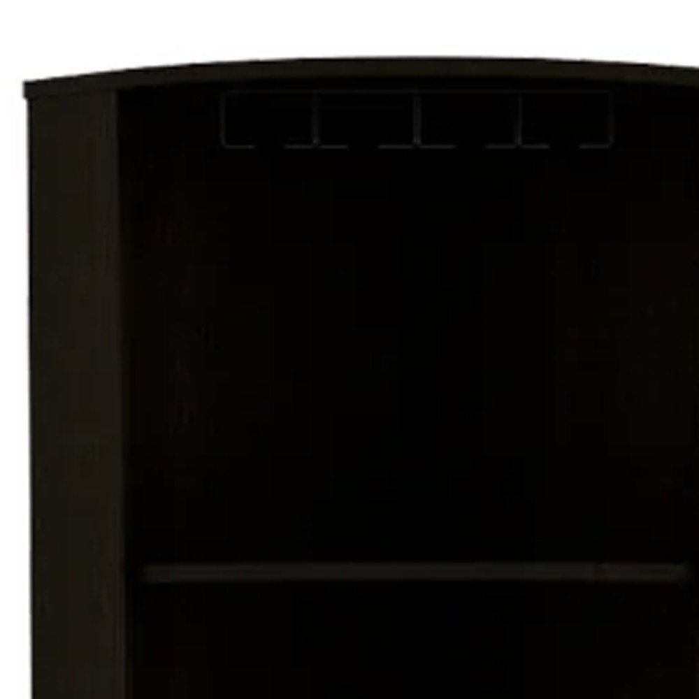 71" Black Wood Corner Bar Cabinet With Two Doors HomeRoots