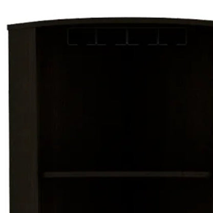 71" Black Wood Corner Bar Cabinet With Two Doors HomeRoots