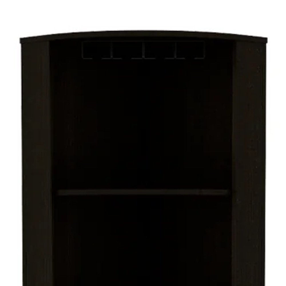 71" Black Wood Corner Bar Cabinet With Two Doors HomeRoots