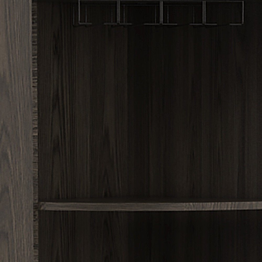 71" Dark Brown Wood Corner Bar Cabinet With Two Doors HomeRoots
