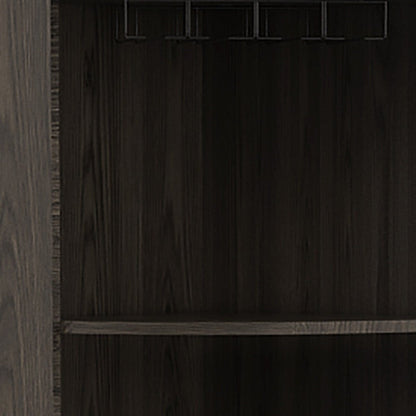 71" Dark Brown Wood Corner Bar Cabinet With Two Doors HomeRoots