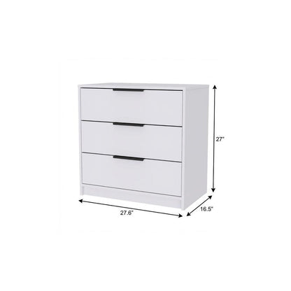 28" White Three Drawer Standard Chest HomeRoots