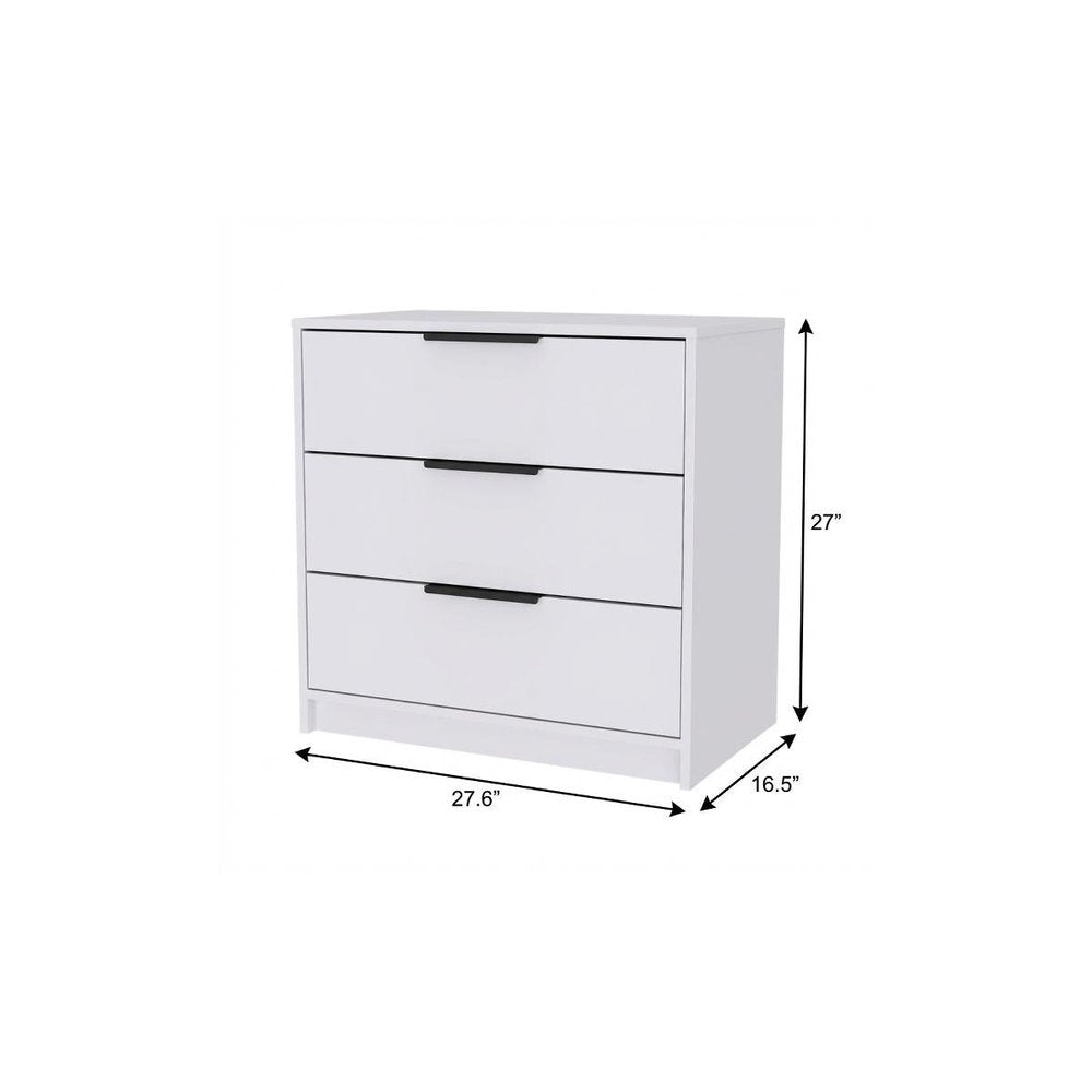 28" White Three Drawer Standard Chest HomeRoots