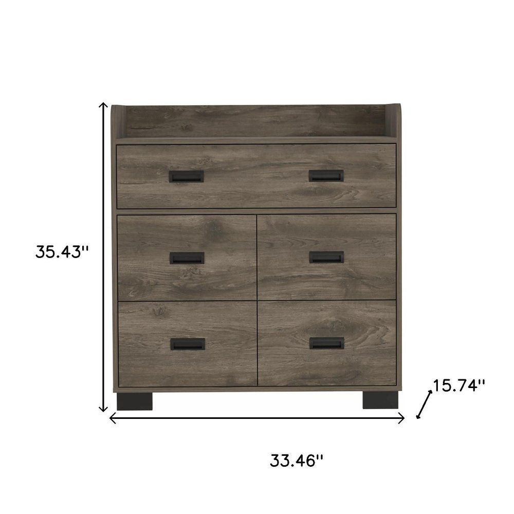 33" White Five Drawer Dresser HomeRoots