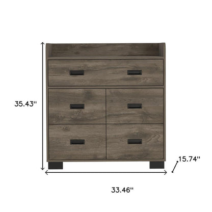 33" White Five Drawer Dresser HomeRoots