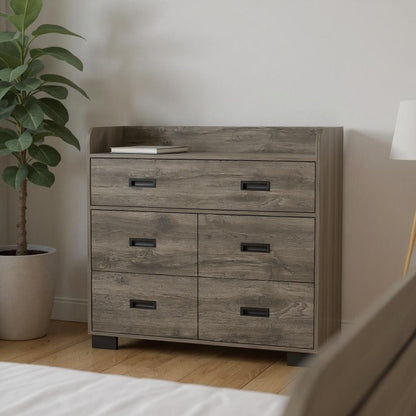 33" White Five Drawer Dresser HomeRoots