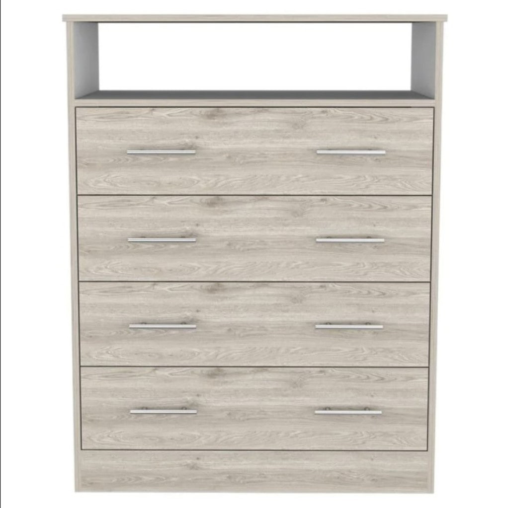 33" Light Grey Manufactured Wood Four Drawer Dresser