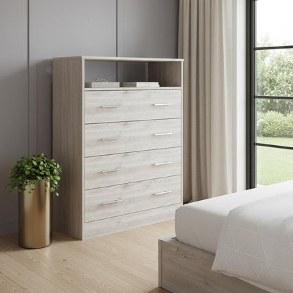 33" Light Grey Manufactured Wood Four Drawer Dresser HomeRoots