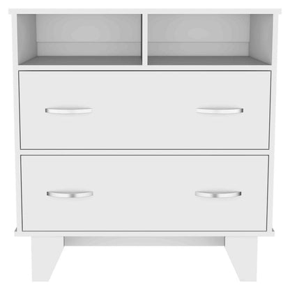 32" White Wood Two Drawer Dresser HomeRoots