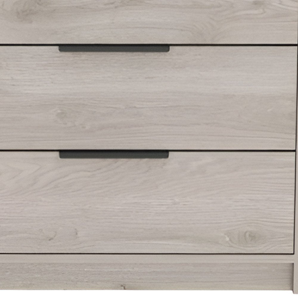 28" Light Gray Wood Three Drawer Dresser — view 5