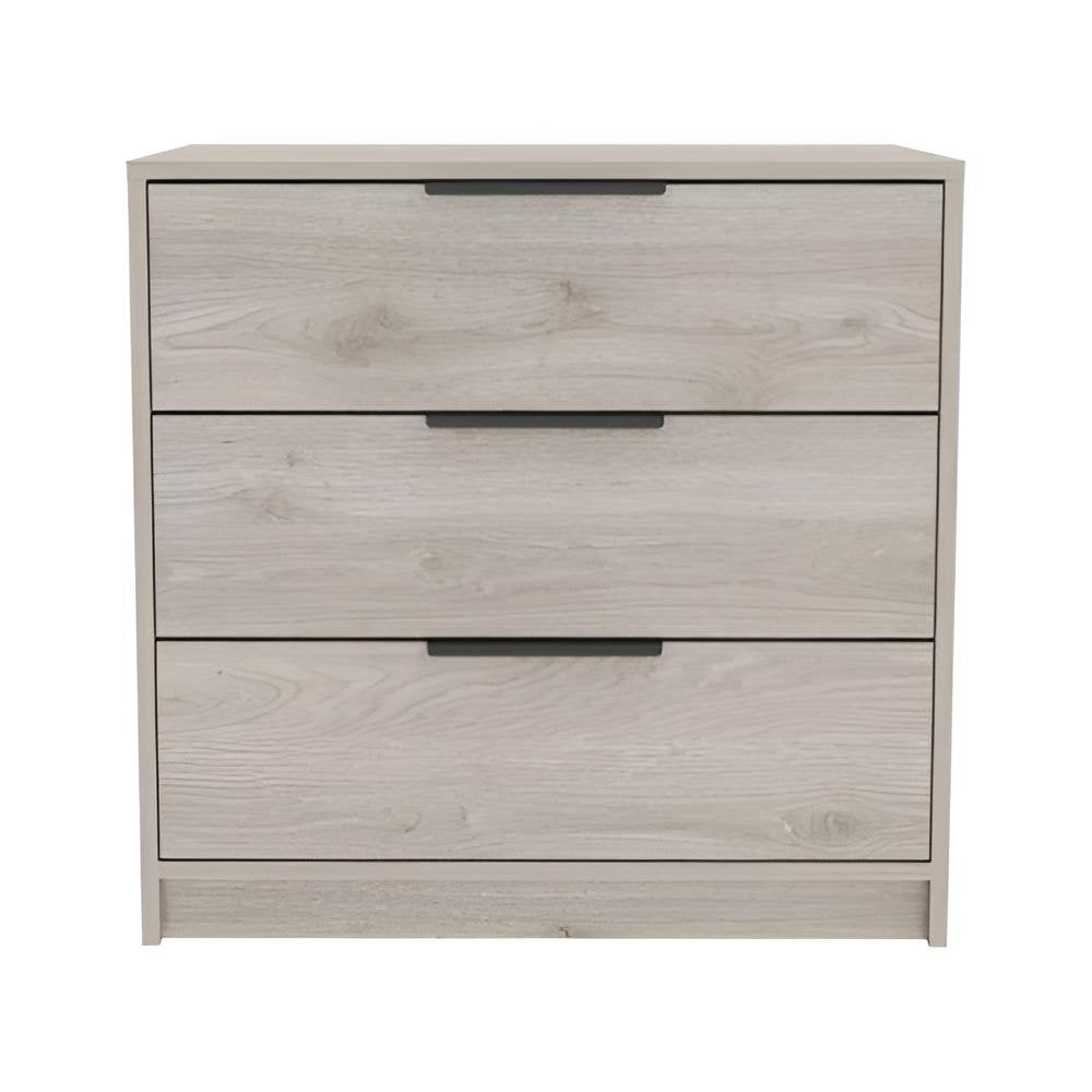 28" Light Gray Wood Three Drawer Dresser — view 3