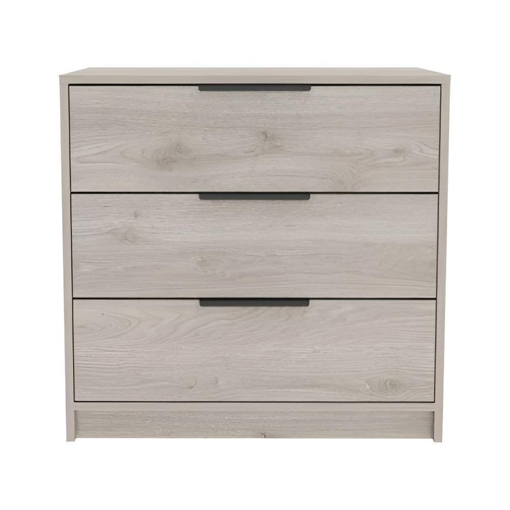 28" Light Gray Wood Three Drawer Dresser — view 3