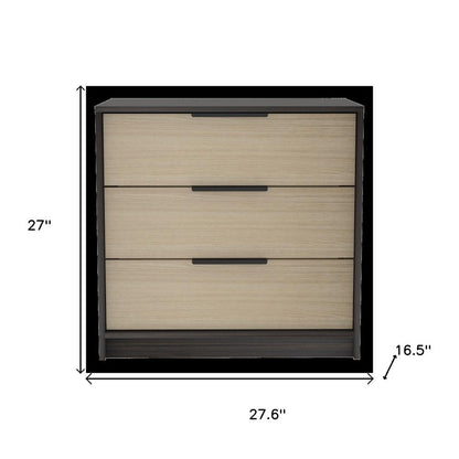 28" Brown And Black Three Drawer Dresser HomeRoots