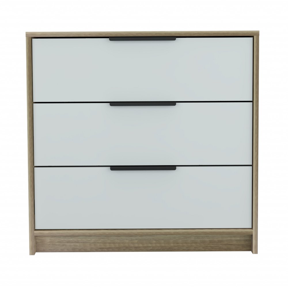 28" Brown And White Three Drawer Dresser HomeRoots