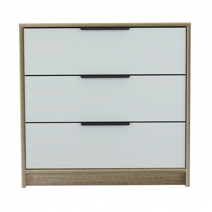 28" Brown And White Three Drawer Dresser HomeRoots