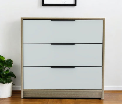 28" Brown And White Three Drawer Dresser HomeRoots