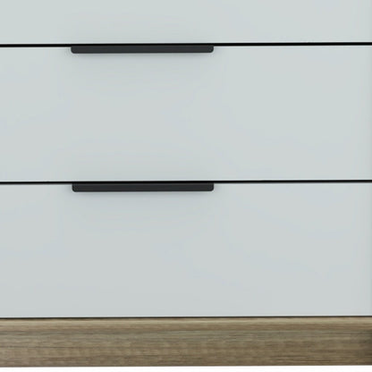 28" Brown And White Three Drawer Dresser HomeRoots