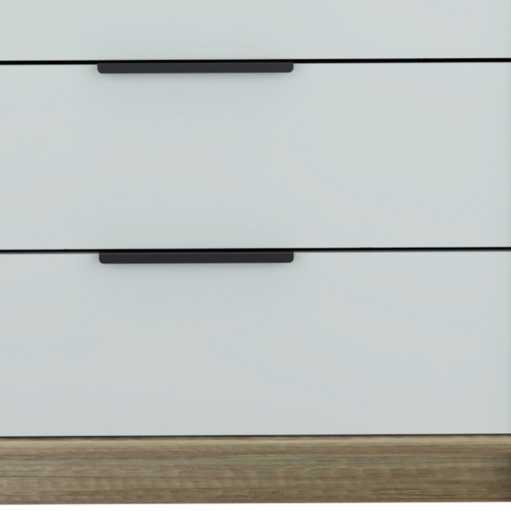 28" Brown And White Three Drawer Dresser HomeRoots