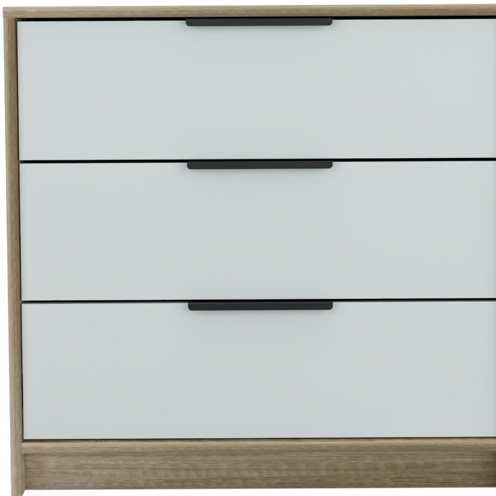 28" Brown And White Three Drawer Dresser HomeRoots