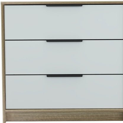 28" Brown And White Three Drawer Dresser HomeRoots