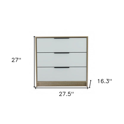 28" Brown And White Three Drawer Dresser HomeRoots