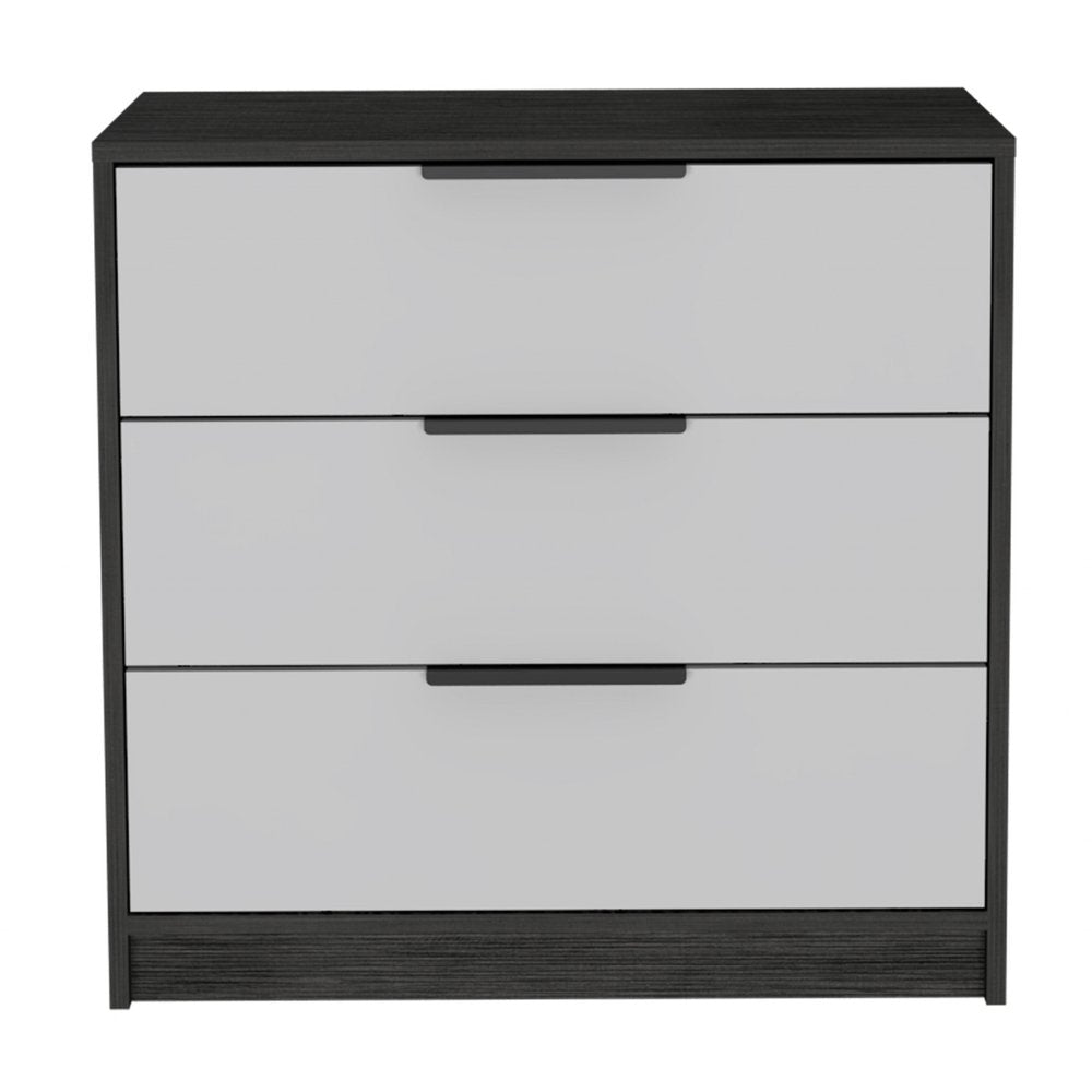 28" White And Smokey Oak Manufactured Wood Three Drawer Dresser HomeRoots
