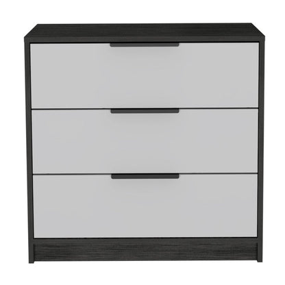 28" White And Smokey Oak Manufactured Wood Three Drawer Dresser HomeRoots