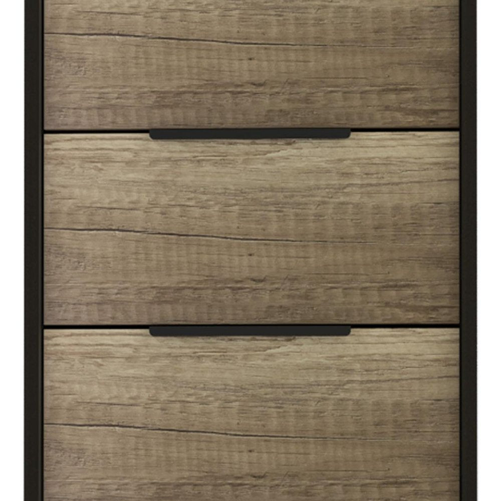 18" Black And Brown Wood Five Drawer Dresser HomeRoots