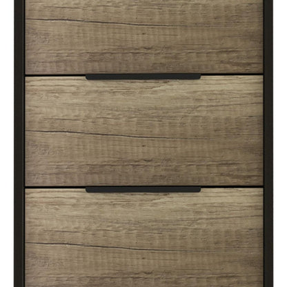 18" Black And Brown Wood Five Drawer Dresser HomeRoots