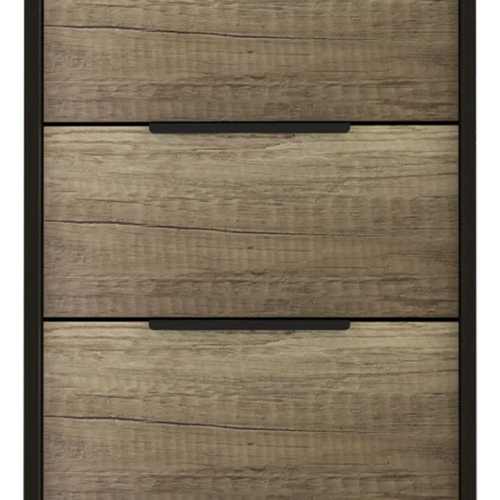 18" Black And Brown Wood Five Drawer Dresser — view 6