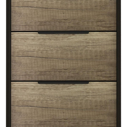 18" Black And Brown Wood Five Drawer Dresser HomeRoots