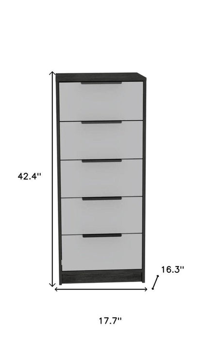 18" White Manufactured Wood Five Drawer Chest HomeRoots