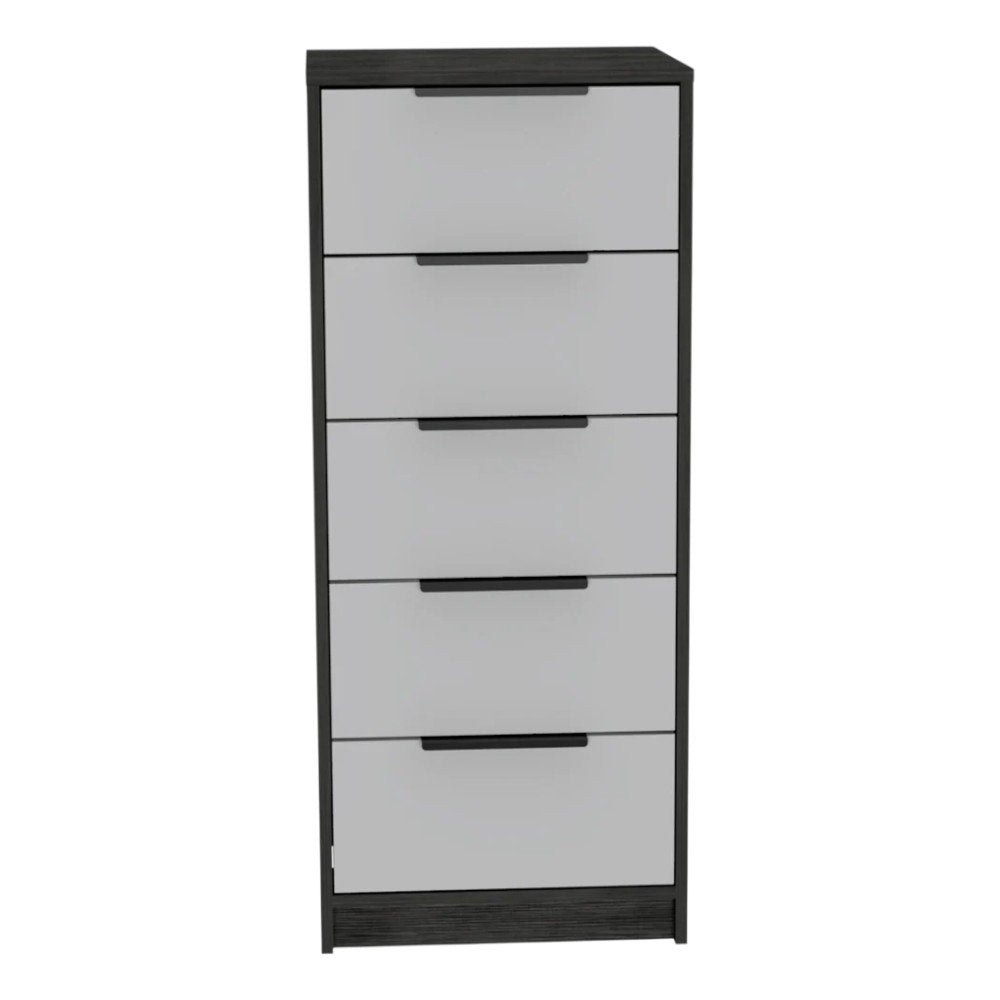 18" White Manufactured Wood Five Drawer Chest HomeRoots