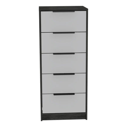 18" White Manufactured Wood Five Drawer Chest HomeRoots