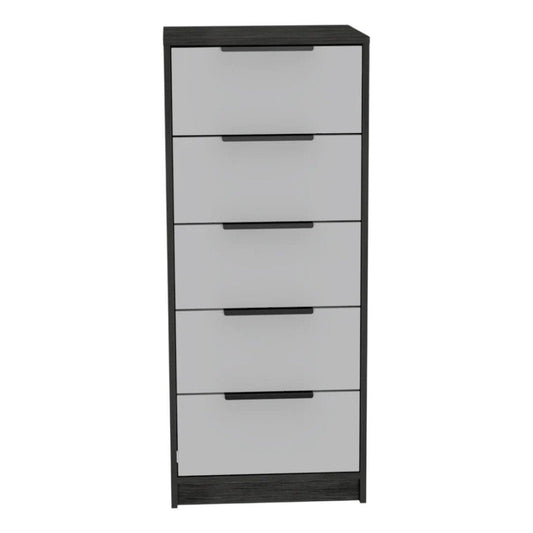 18" White Manufactured Wood Five Drawer Chest HomeRoots