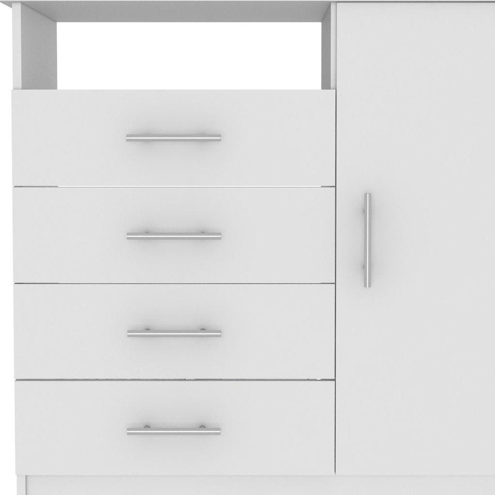 36" White Manufactured Wood Four Drawer Combo Dresser HomeRoots