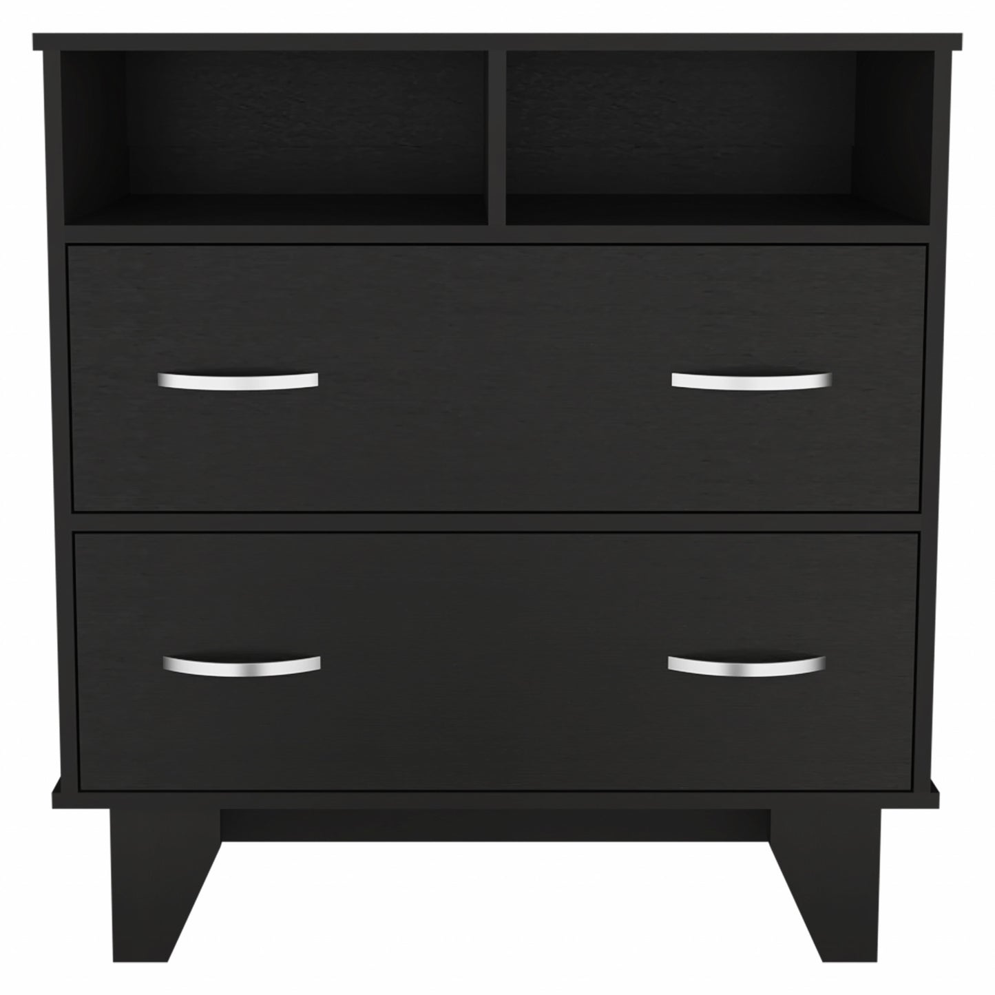 32" Black Manufactured Wood Two Drawer Dresser