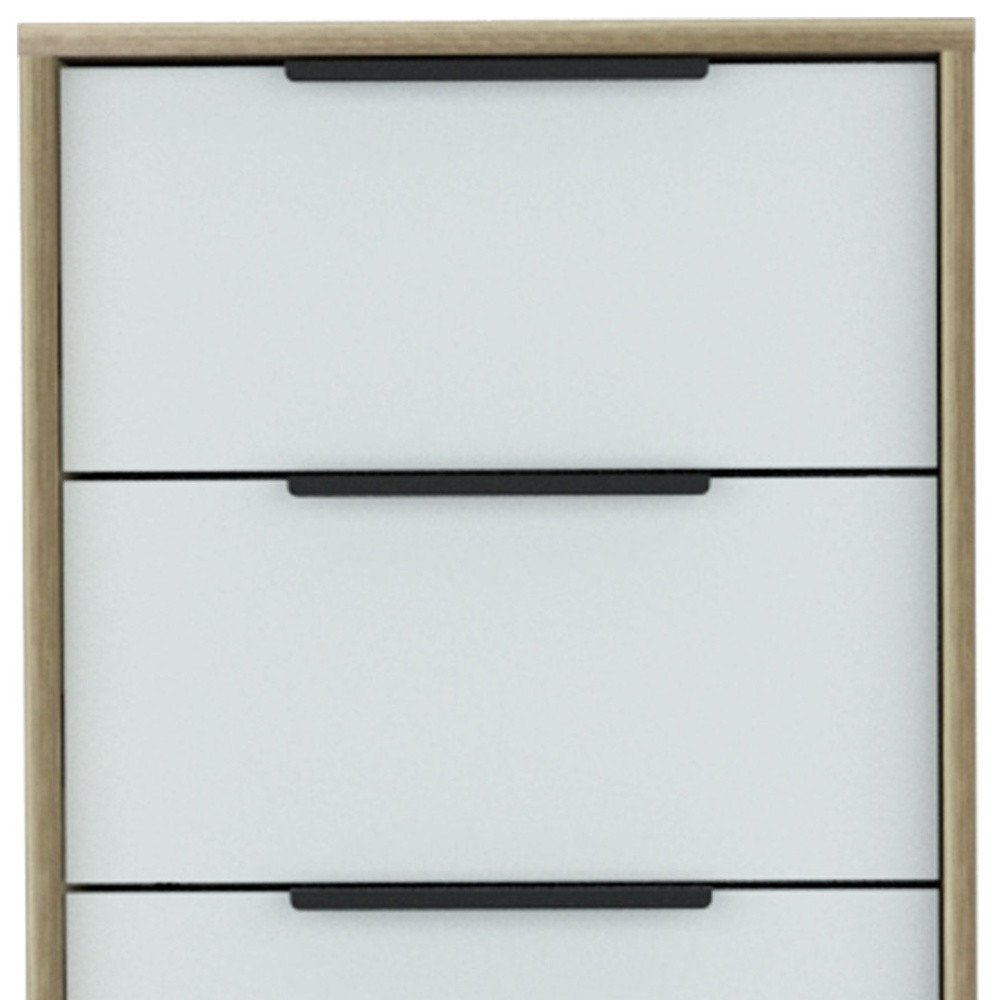 18" Brown And White Five Drawer Chest HomeRoots