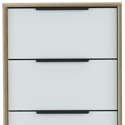 18" Brown And White Five Drawer Chest HomeRoots