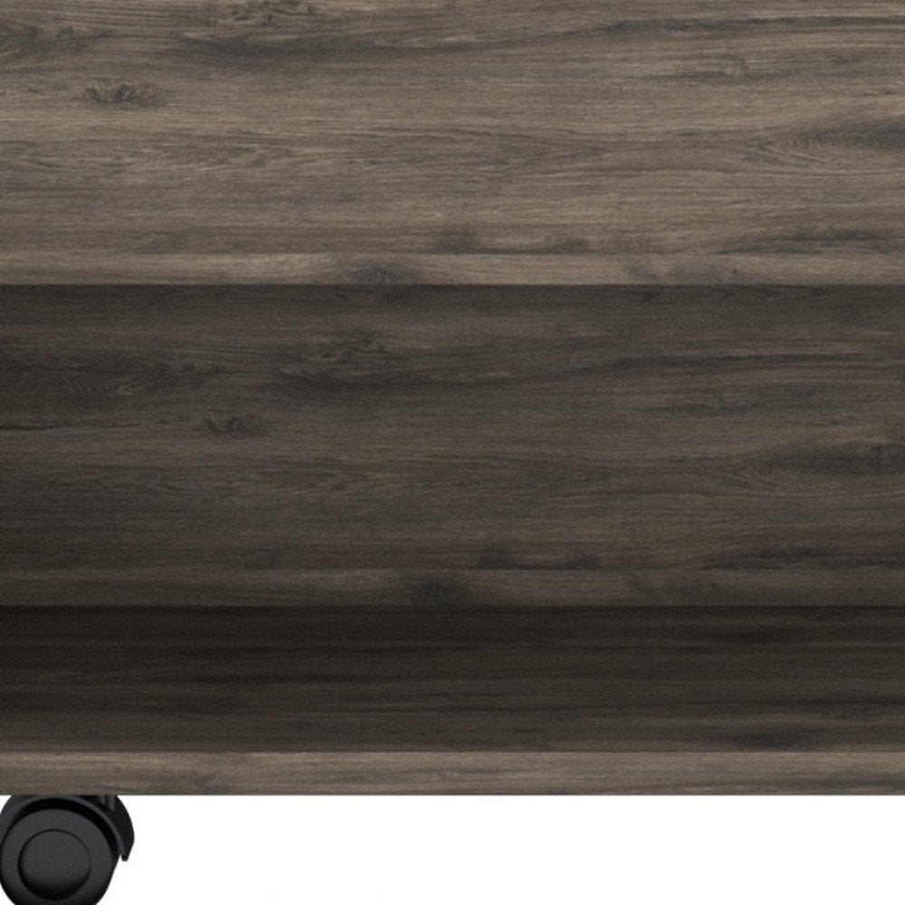 22" Dark Brown Manufactured Wood Rectangular Lift Top Coffee Table With Drawer HomeRoots