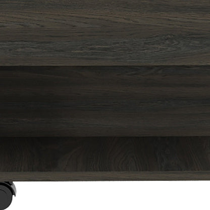 22" Carbon Espresso Manufactured Wood Rectangular Coffee Table With Drawer HomeRoots