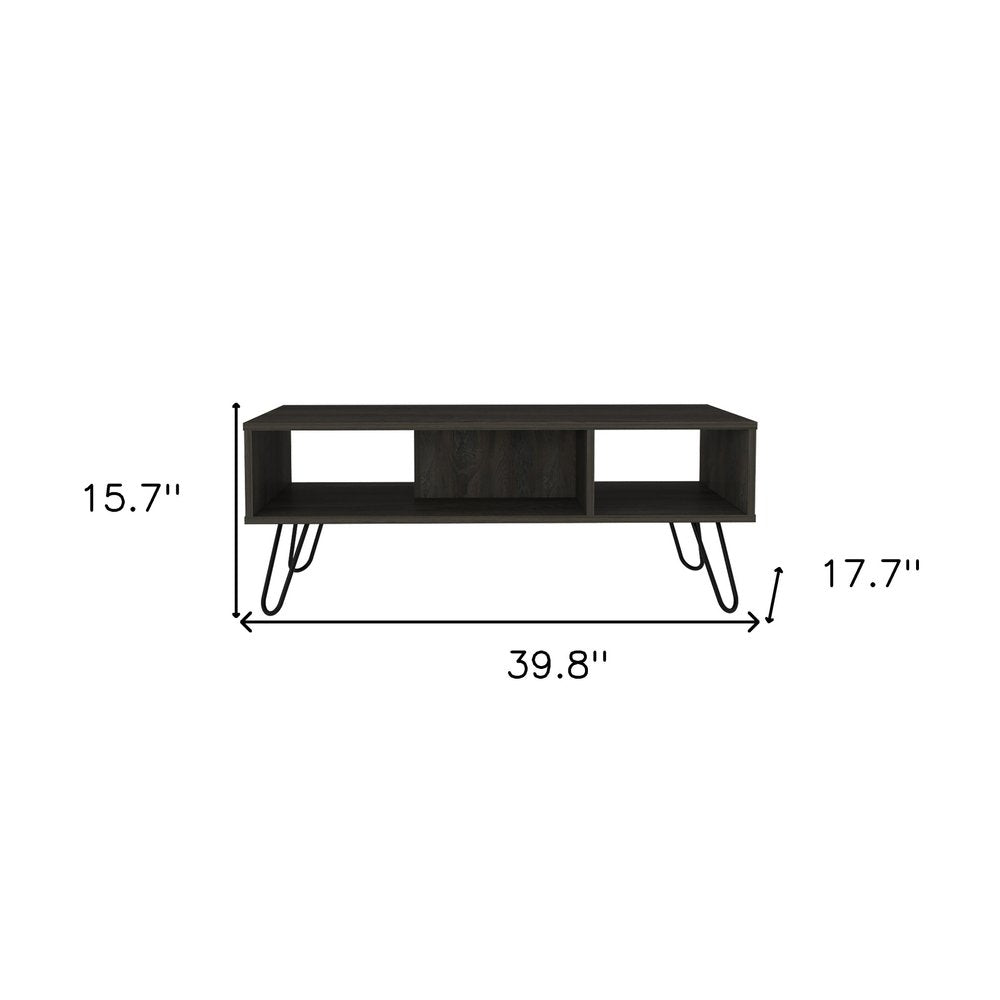 40" Carbon Espresso Manufactured Wood Rectangular Coffee Table HomeRoots