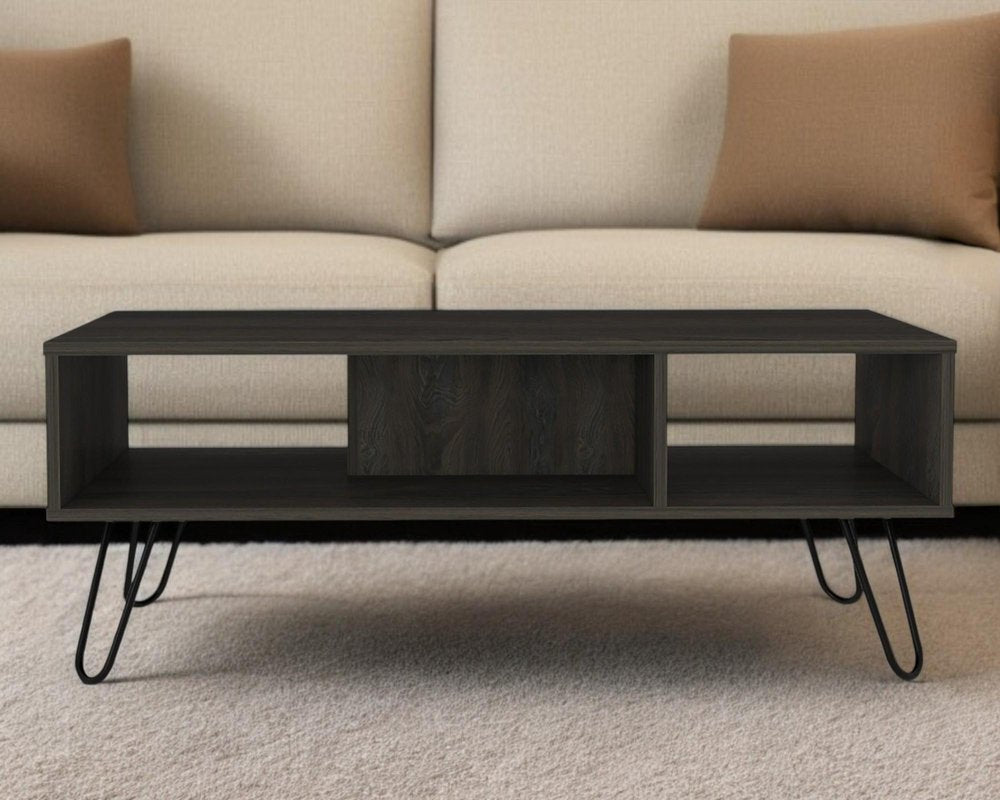 40" Carbon Espresso Manufactured Wood Rectangular Coffee Table HomeRoots