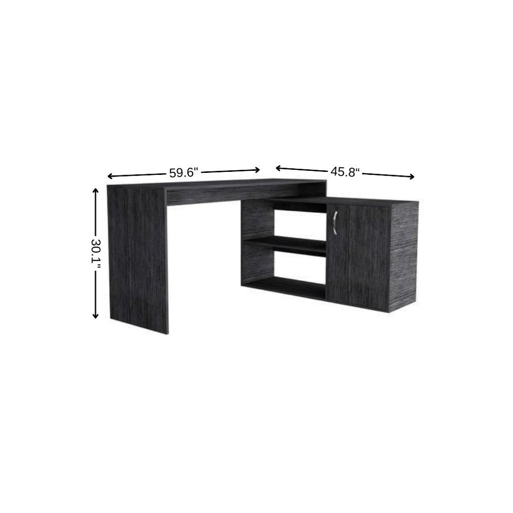 60" Gray L Shape Computer Desk HomeRoots
