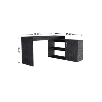 60" Gray L Shape Computer Desk HomeRoots
