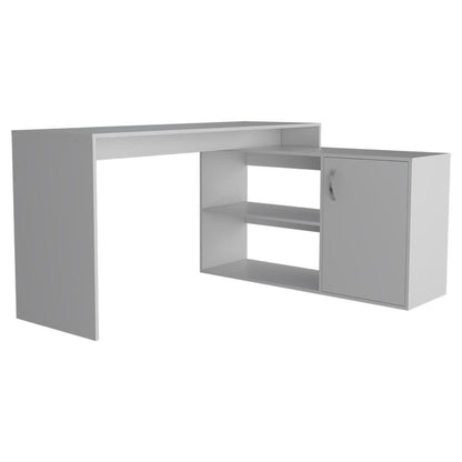 60" White L Shape Computer Desk HomeRoots