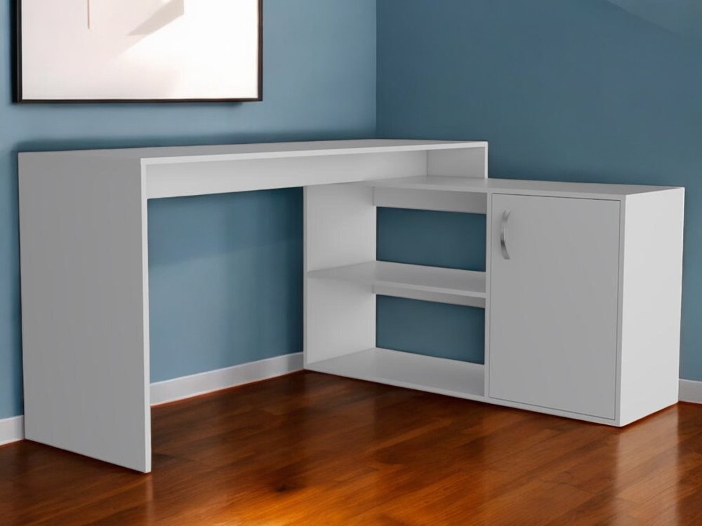 60" White L Shape Computer Desk HomeRoots