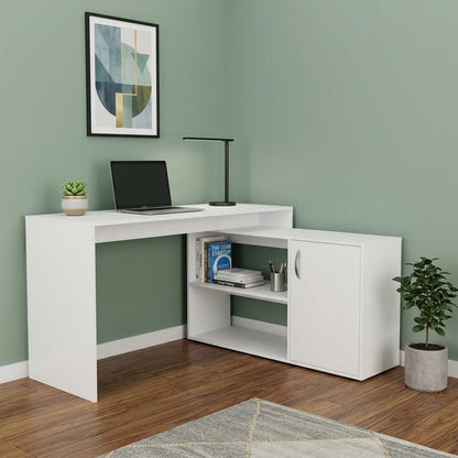 60" White L Shape Computer Desk HomeRoots